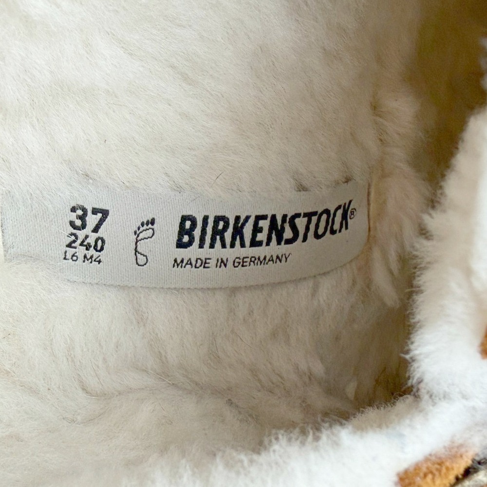 Birkenstock Womens 37 Brown Suede Leather Boston Cozy Shearling Clogs Germany - Picture 8 of 8
